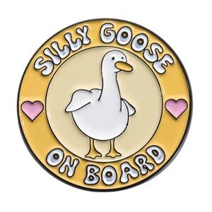 Silly goose on board enamel pin brand new in packaging colorful fun gift unisex